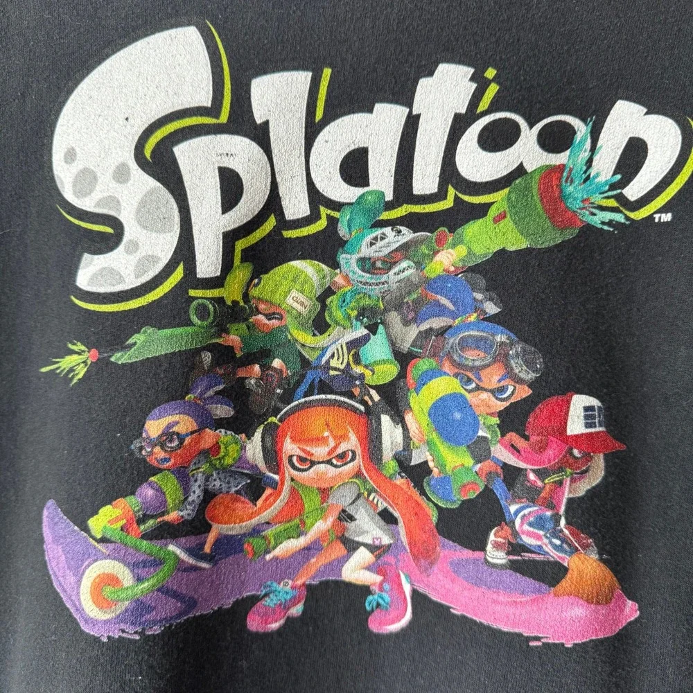 Nintendo Splatoon Black Graphic Hoodie Kids M Official‎ Licensed Product Cartoon